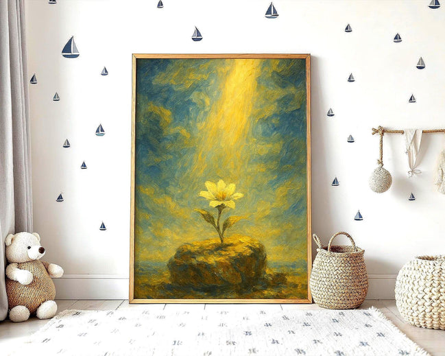 Affiche spirituelle positive, fleur lumière, poster yoga affirmation - Essences Agape 93424769