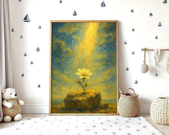 Affiche spirituelle positive, fleur lumière, poster yoga affirmation - Essences Agape 93424769