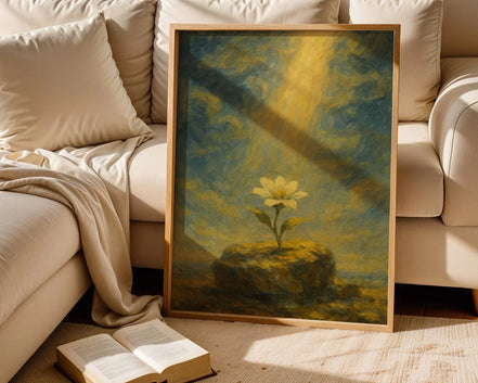 Affiche spirituelle positive, fleur lumière, poster yoga affirmation - Essences Agape 26215827