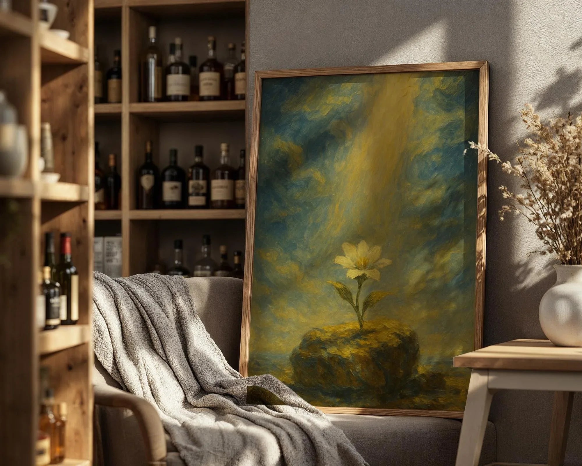 Affiche spirituelle positive, fleur lumière, poster yoga affirmation - Essences Agape 42252163