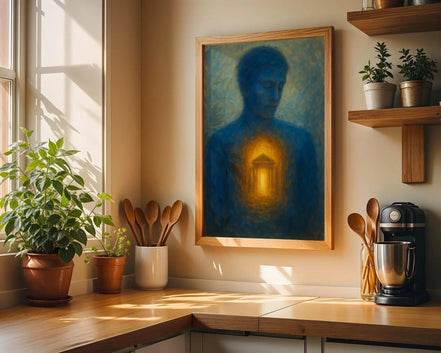 Affiche spirituelle positive, temple intérieur, peinture française art - Essences Agape 77362587