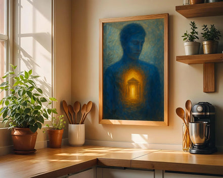 Affiche spirituelle positive, temple intérieur, peinture française art - Essences Agape 77362587