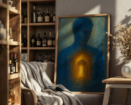 Affiche spirituelle positive, temple intérieur, peinture française art - Essences Agape 20957714