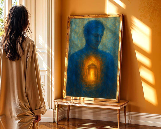 Affiche spirituelle positive, temple intérieur, peinture française art - Essences Agape 33894024