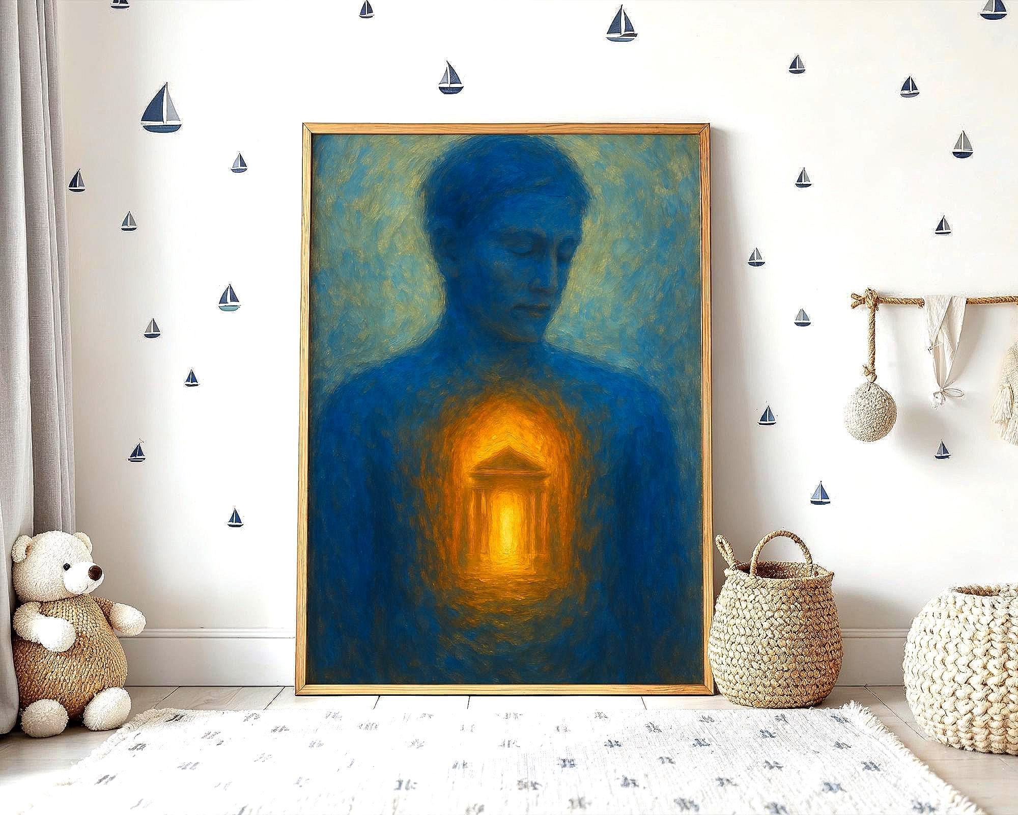 Affiche spirituelle positive, temple intérieur, peinture française art - Essences Agape 62585359