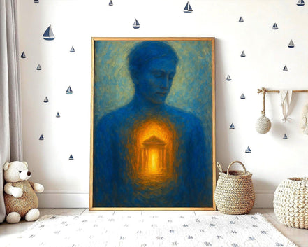 Affiche spirituelle positive, temple intérieur, peinture française art - Essences Agape 62585359