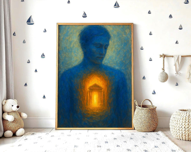 Affiche spirituelle positive, temple intérieur, peinture française art - Essences Agape 62585359