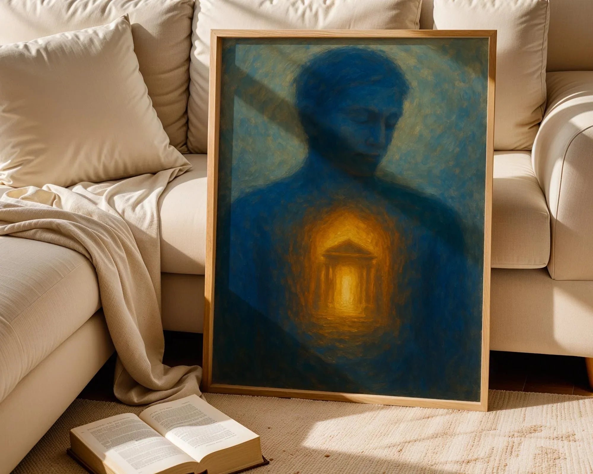 Affiche spirituelle positive, temple intérieur, peinture française art - Essences Agape 70202679