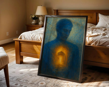 Affiche spirituelle positive, temple intérieur, peinture française art - Essences Agape 94134443