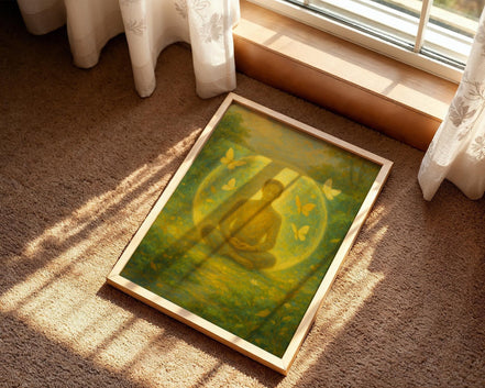 Affiche univers ésotérique, peinture française art, yoga affirmation Essences Agape