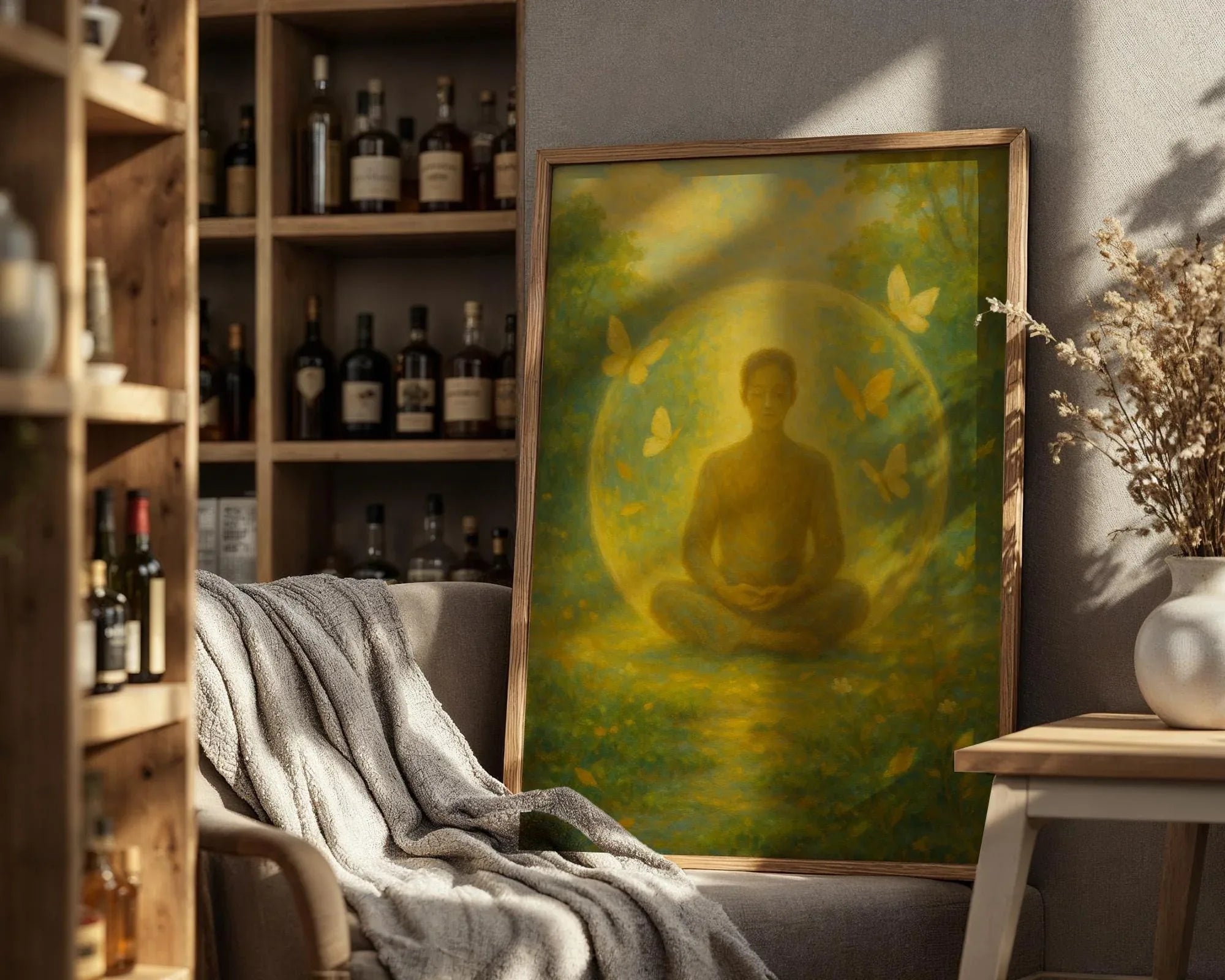 Affiche univers ésotérique, peinture française art, yoga affirmation Essences Agape