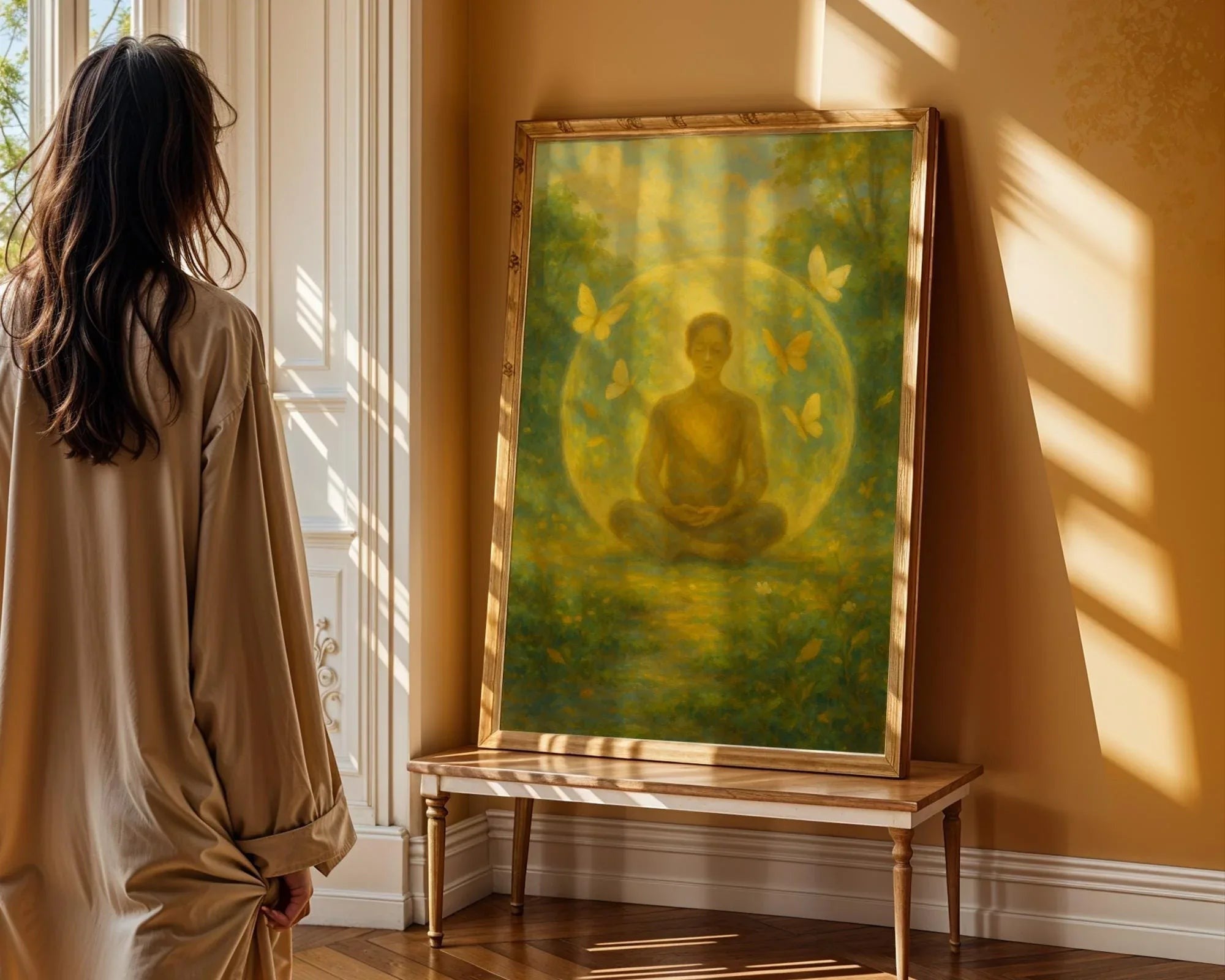 Affiche univers ésotérique, peinture française art, yoga affirmation Essences Agape