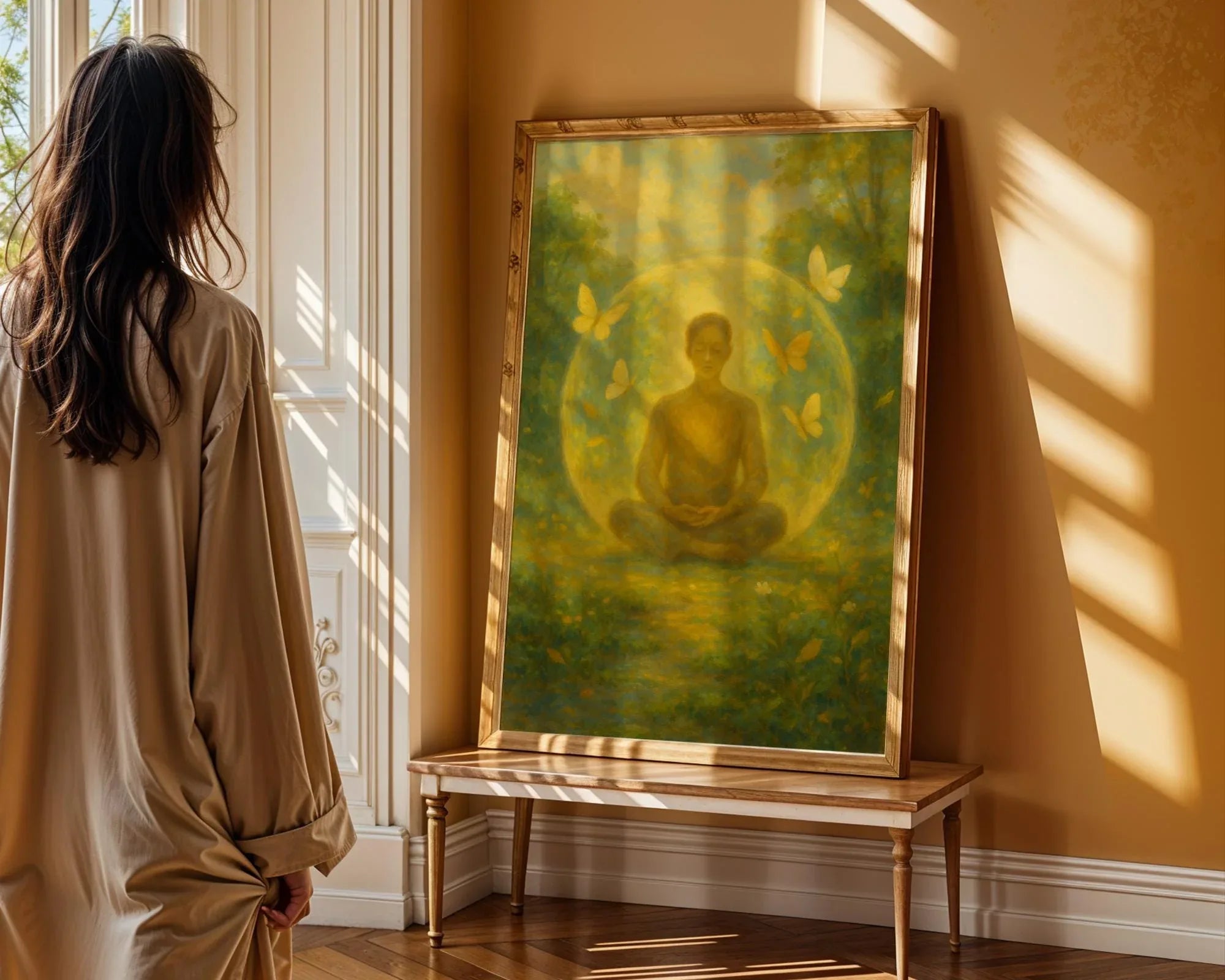 Affiche univers ésotérique, peinture française art, yoga affirmation Essences Agape