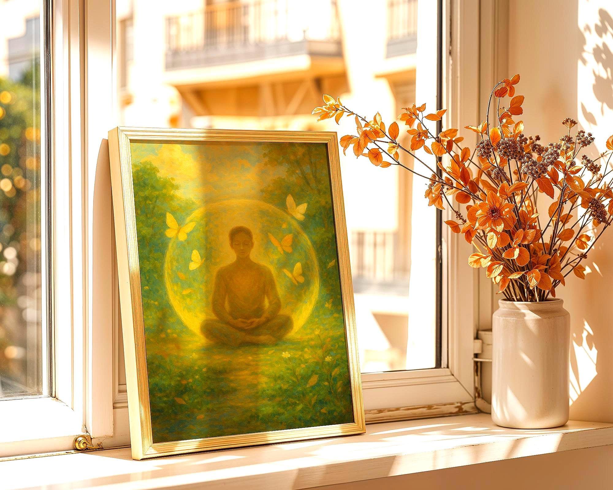 Affiche univers ésotérique, peinture française art, yoga affirmation Essences Agape