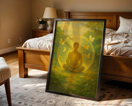 Affiche univers ésotérique, peinture française art, yoga affirmation Essences Agape