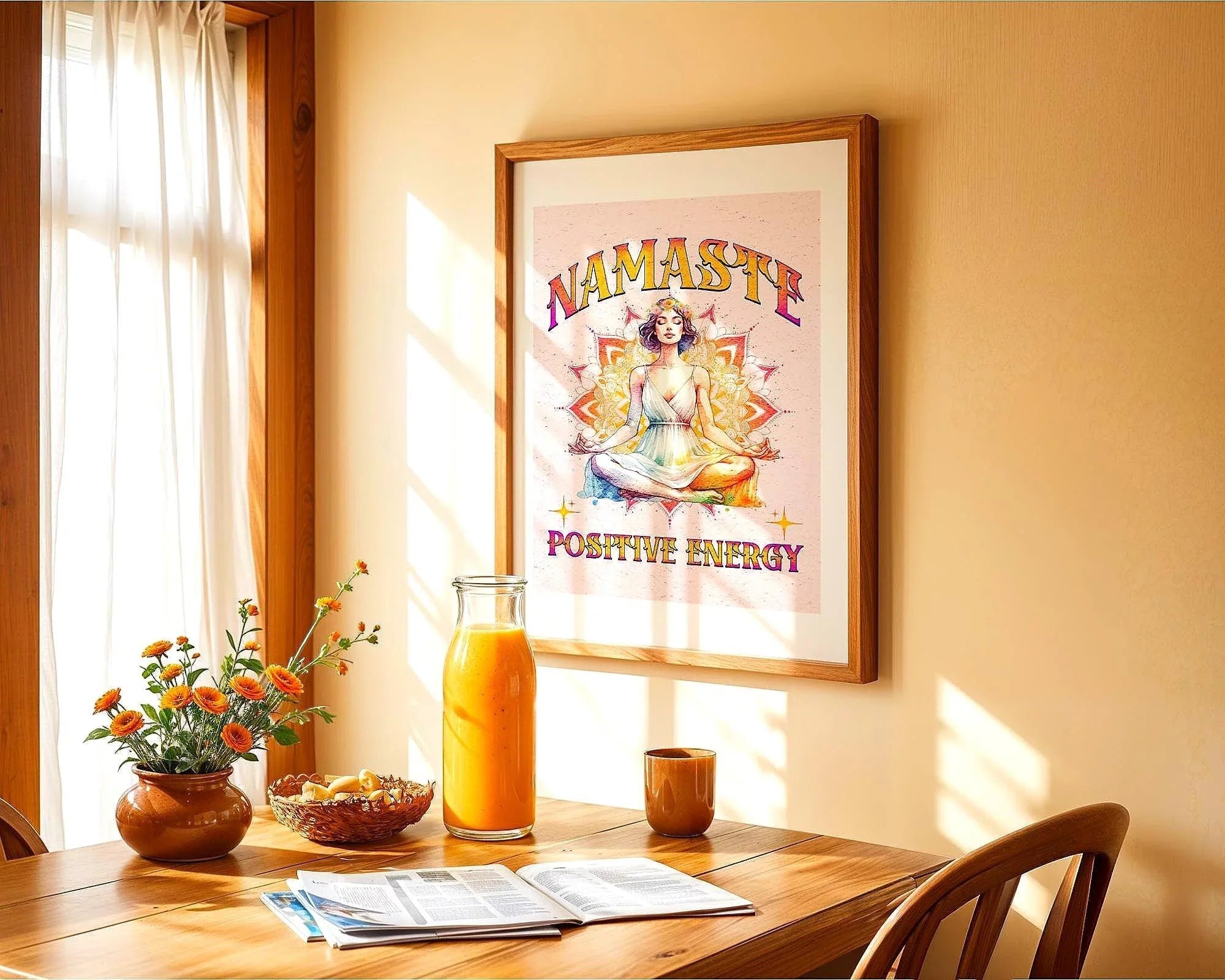 Affiche yoga affirmation, poster méditation, art spirituel, positive - Essences Agape 8956782