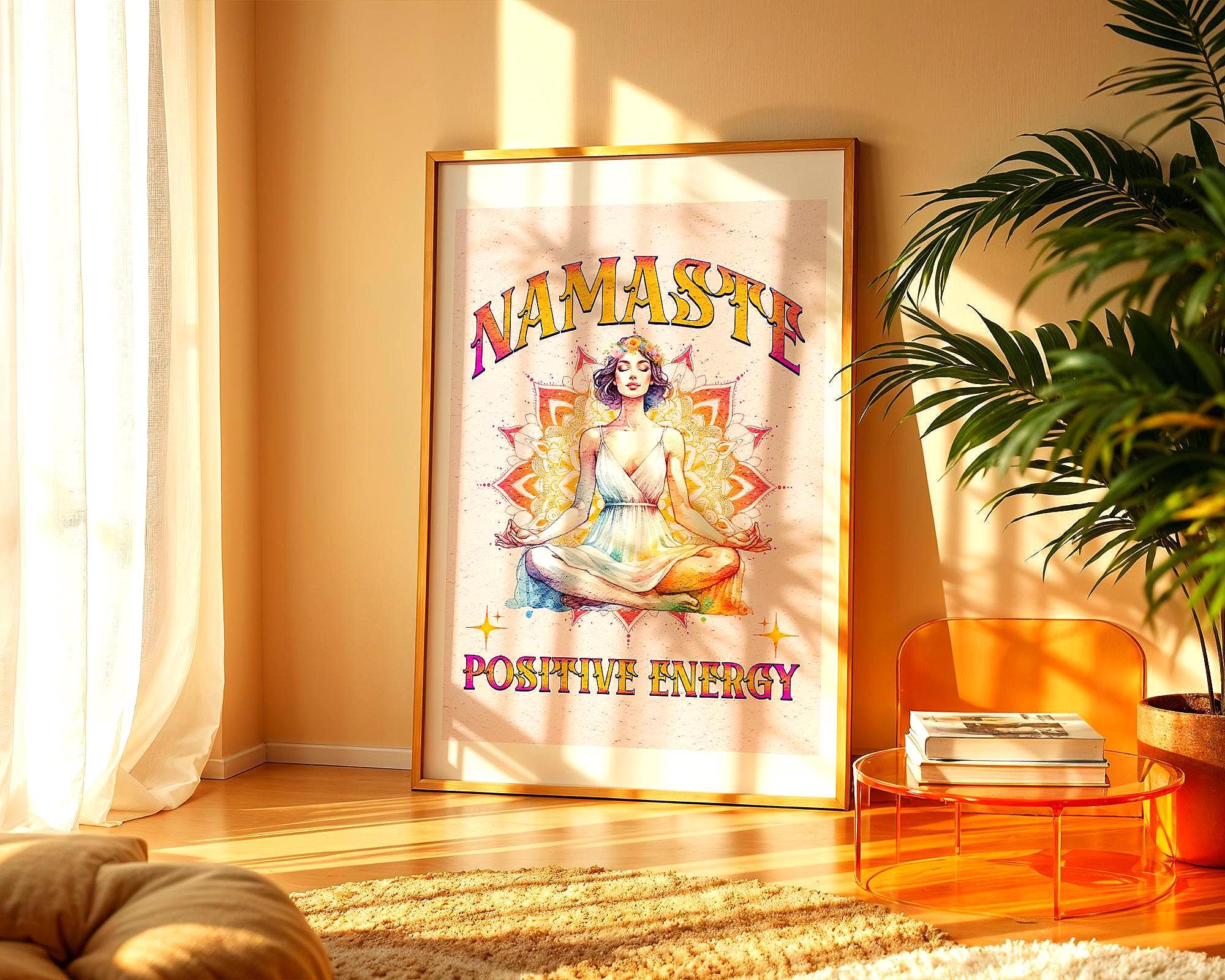 Affiche yoga affirmation, poster méditation, art spirituel, positive - Essences Agape 30975114