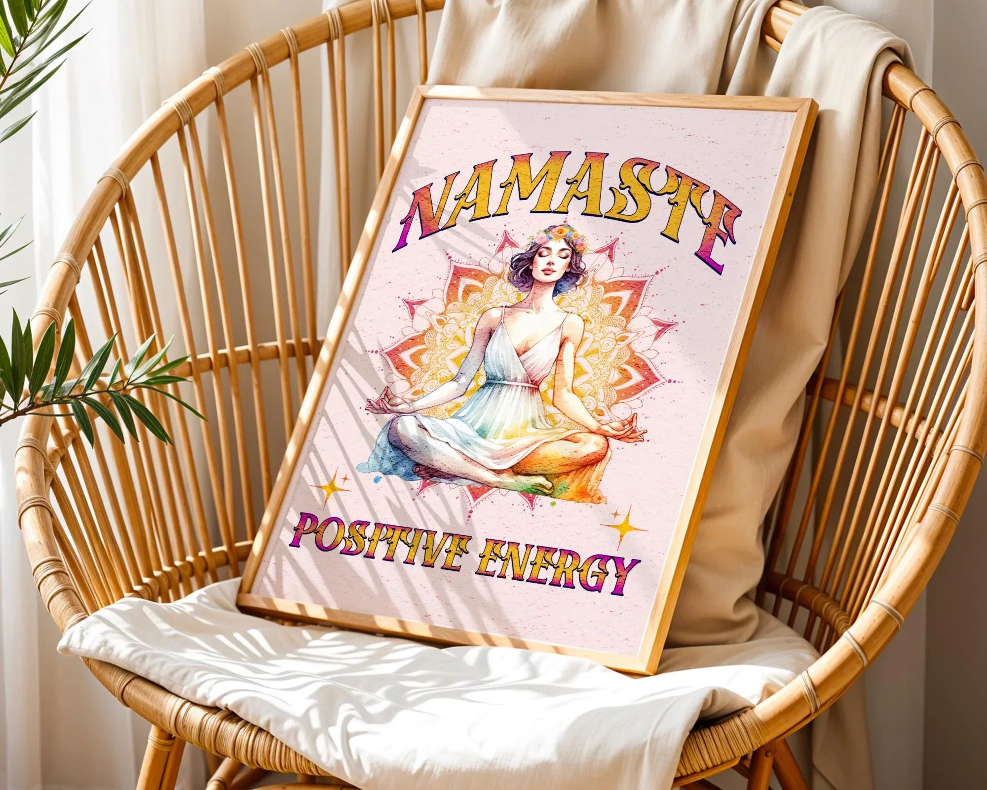 Affiche yoga affirmation, poster méditation, art spirituel, positive - Essences Agape 82289106