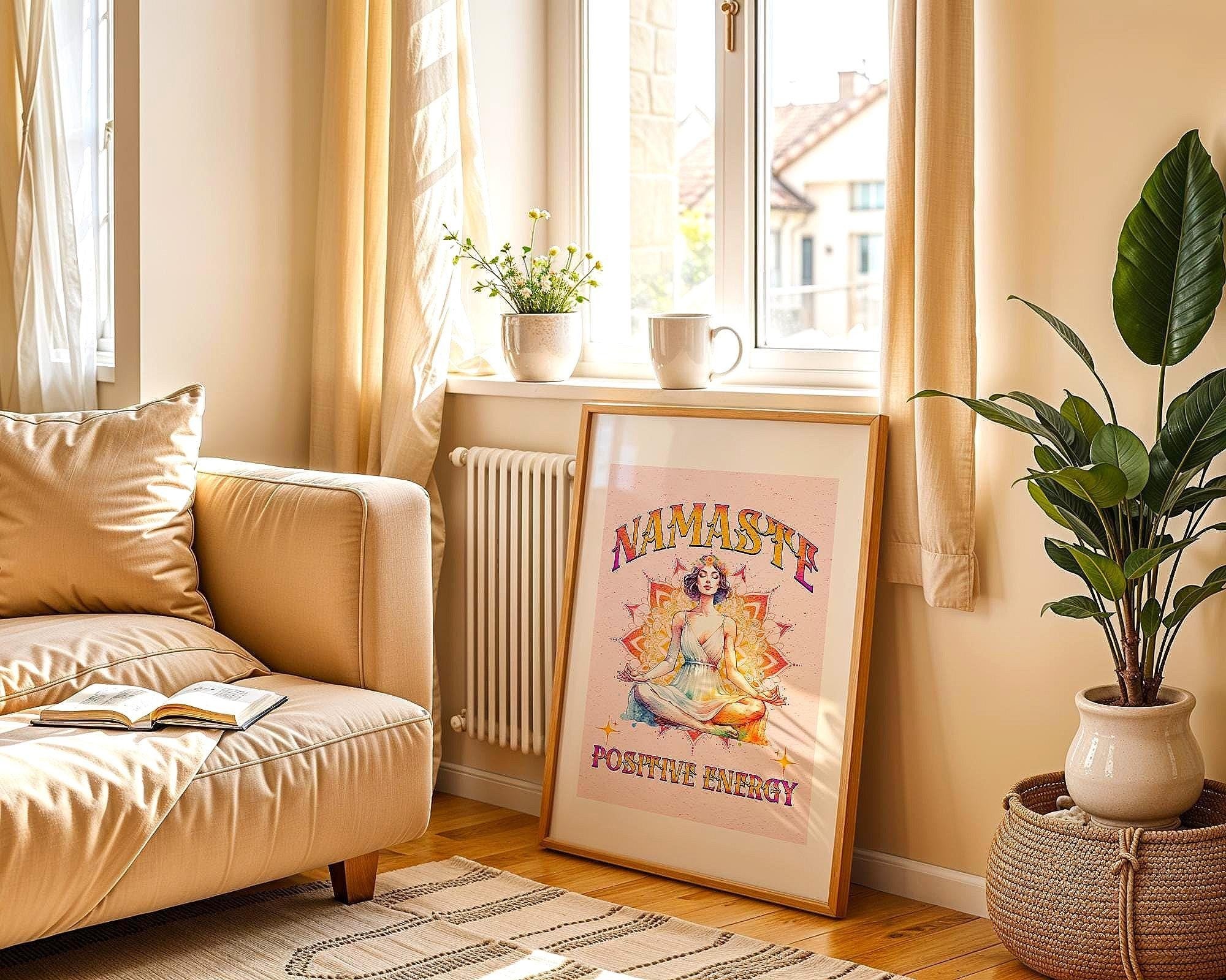 Affiche yoga affirmation, poster méditation, art spirituel, positive - Essences Agape 51610348