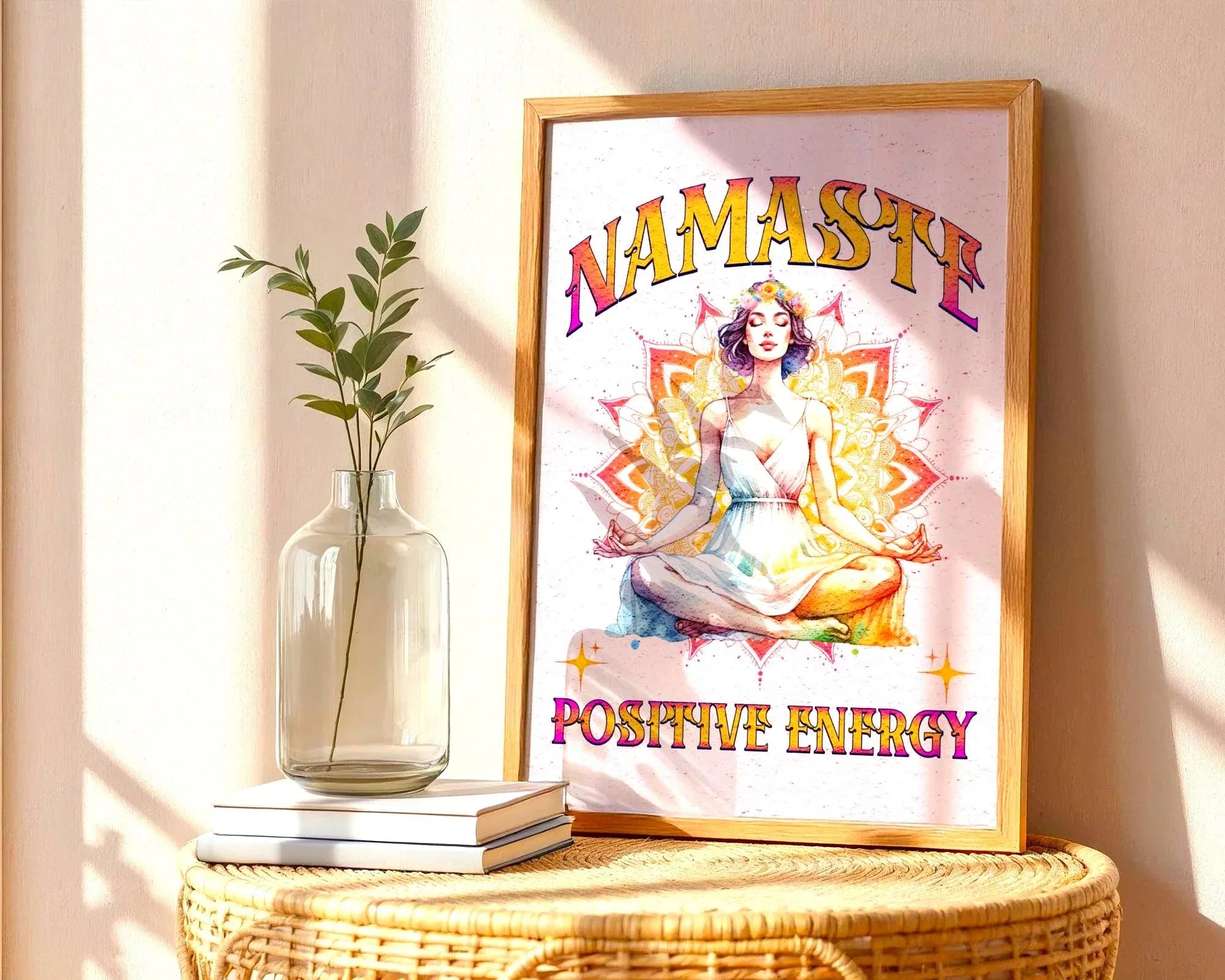 Affiche yoga affirmation, poster méditation, art spirituel, positive - Essences Agape 26299652