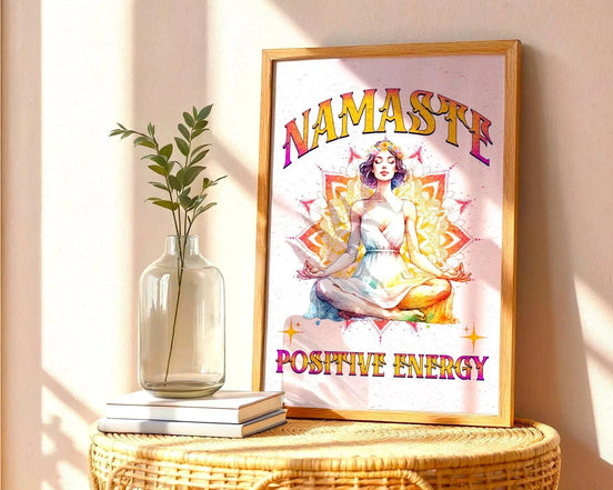 Affiche yoga affirmation, poster méditation, art spirituel, positive - Essences Agape 26299652
