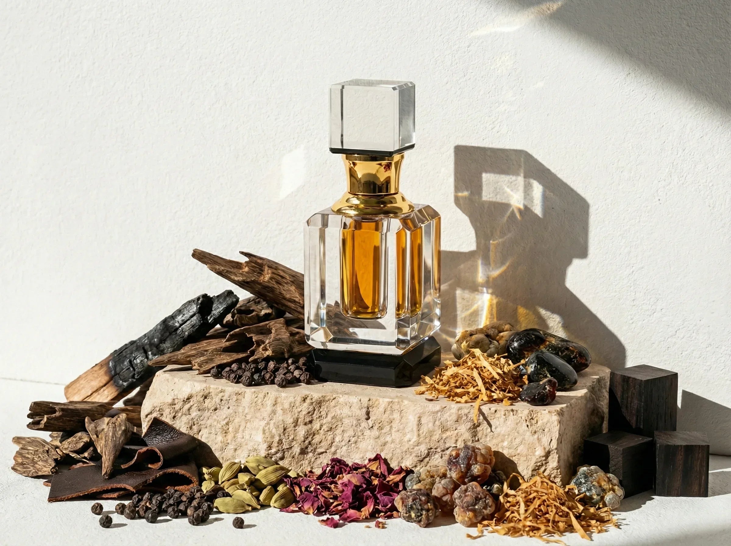 Attar Oud Hamadan - Cuir, Encens, Rose Noire Profonde & Force - Essences Agape 80780367