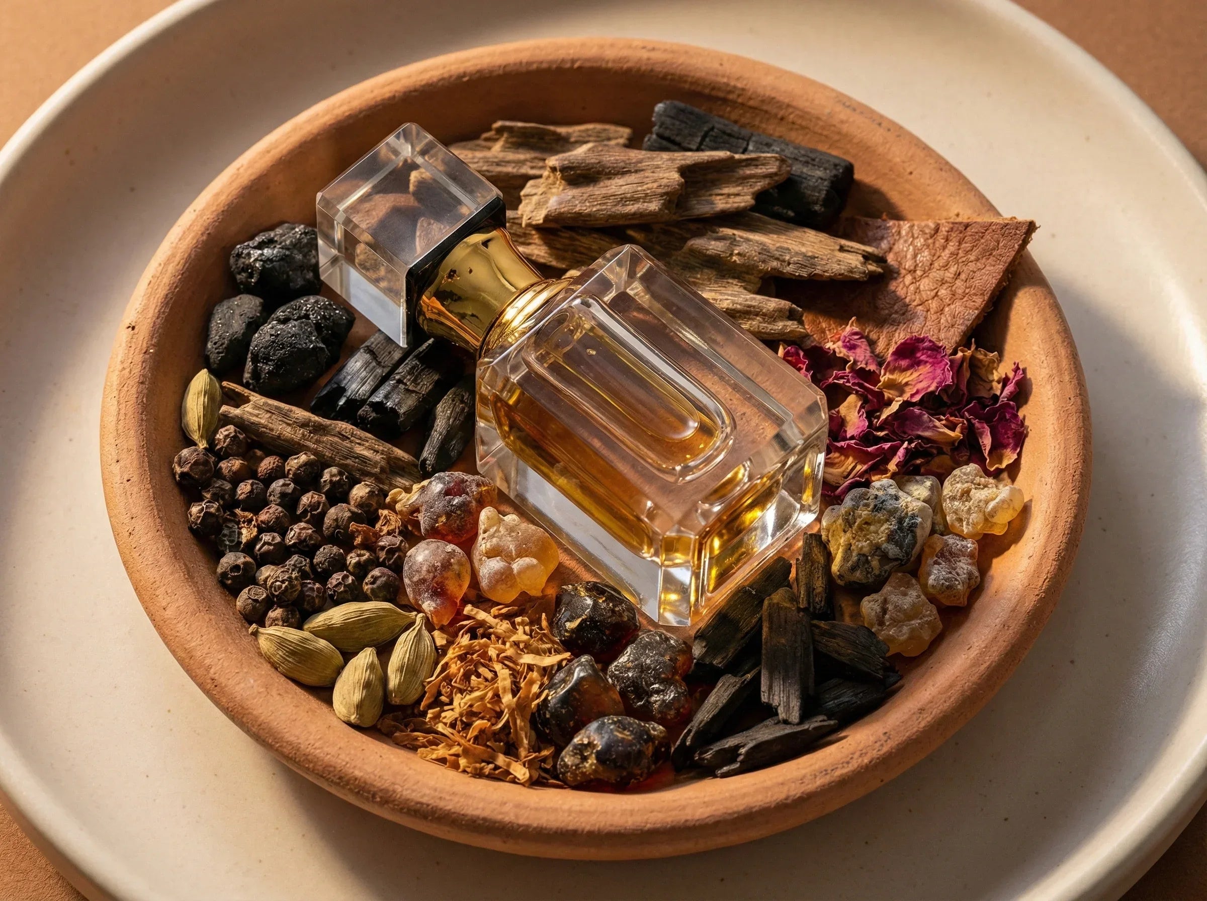 Attar Oud Hamadan - Cuir, Encens, Rose Noire Profonde & Force - Essences Agape 60397656