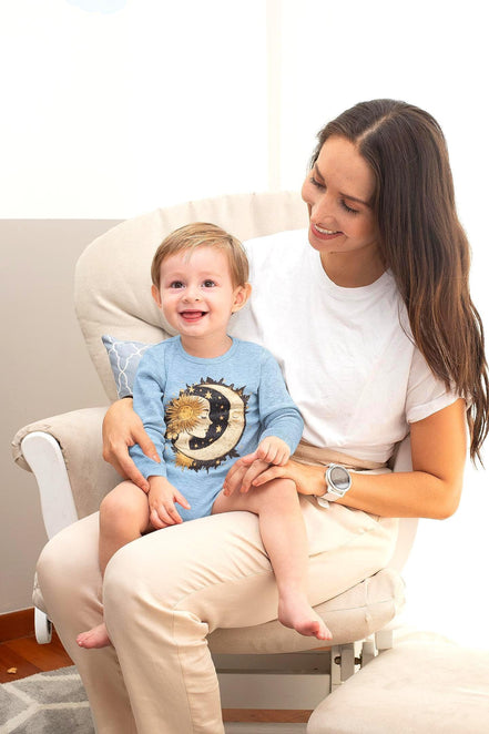 Body bébé lune à message custom manches longues, body bébé amour - Essences Agape 79961071