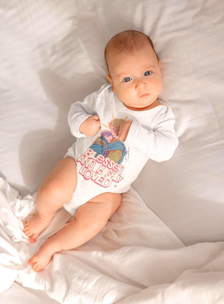 Body bébé à message custom manches longues, body bébé amour maternel - Essences Agape 23075823