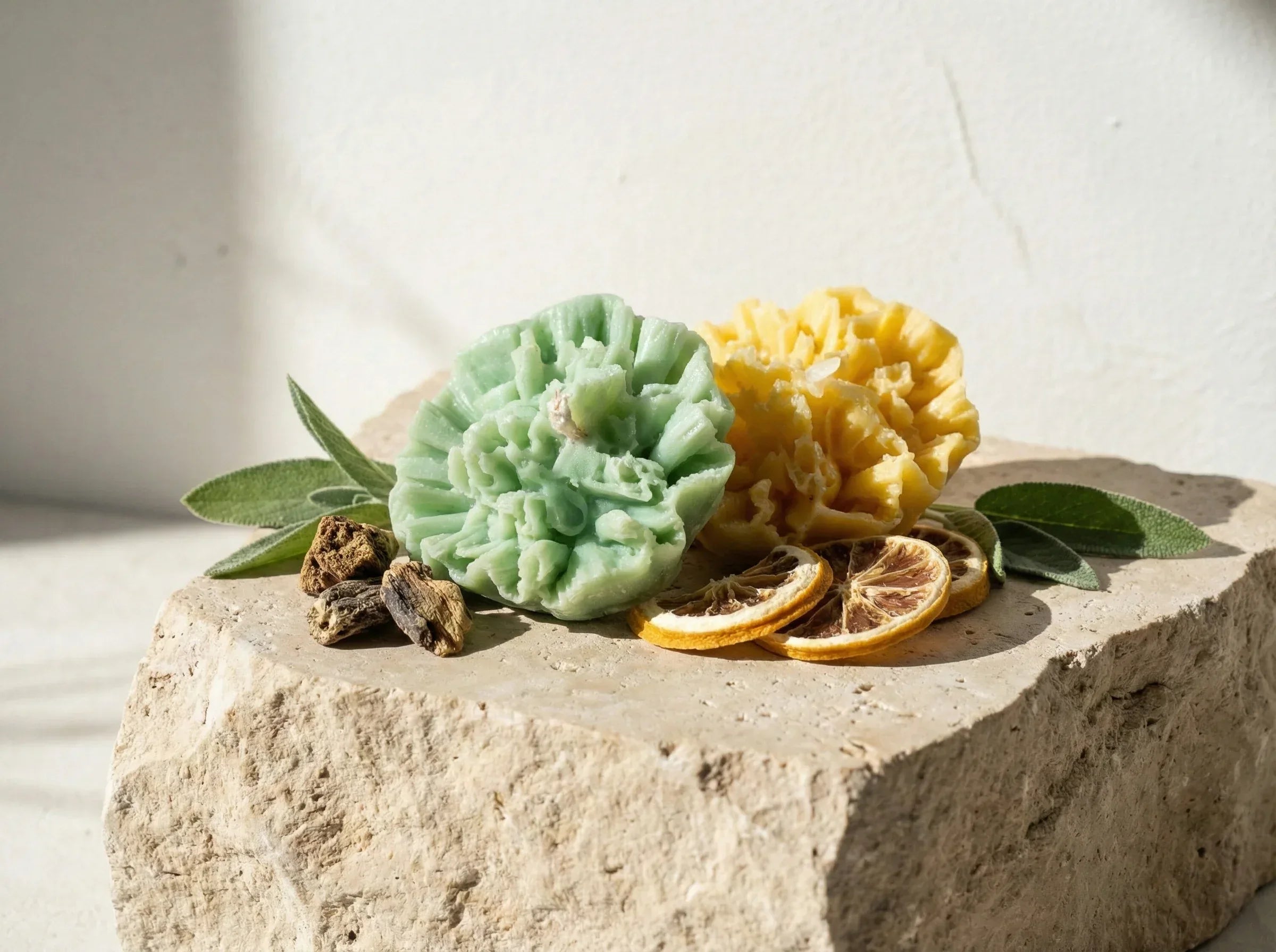 Bougie Artisanale Naturelle Citron & Sauge - Chakra Nettoyage - Essences Agape 21665302