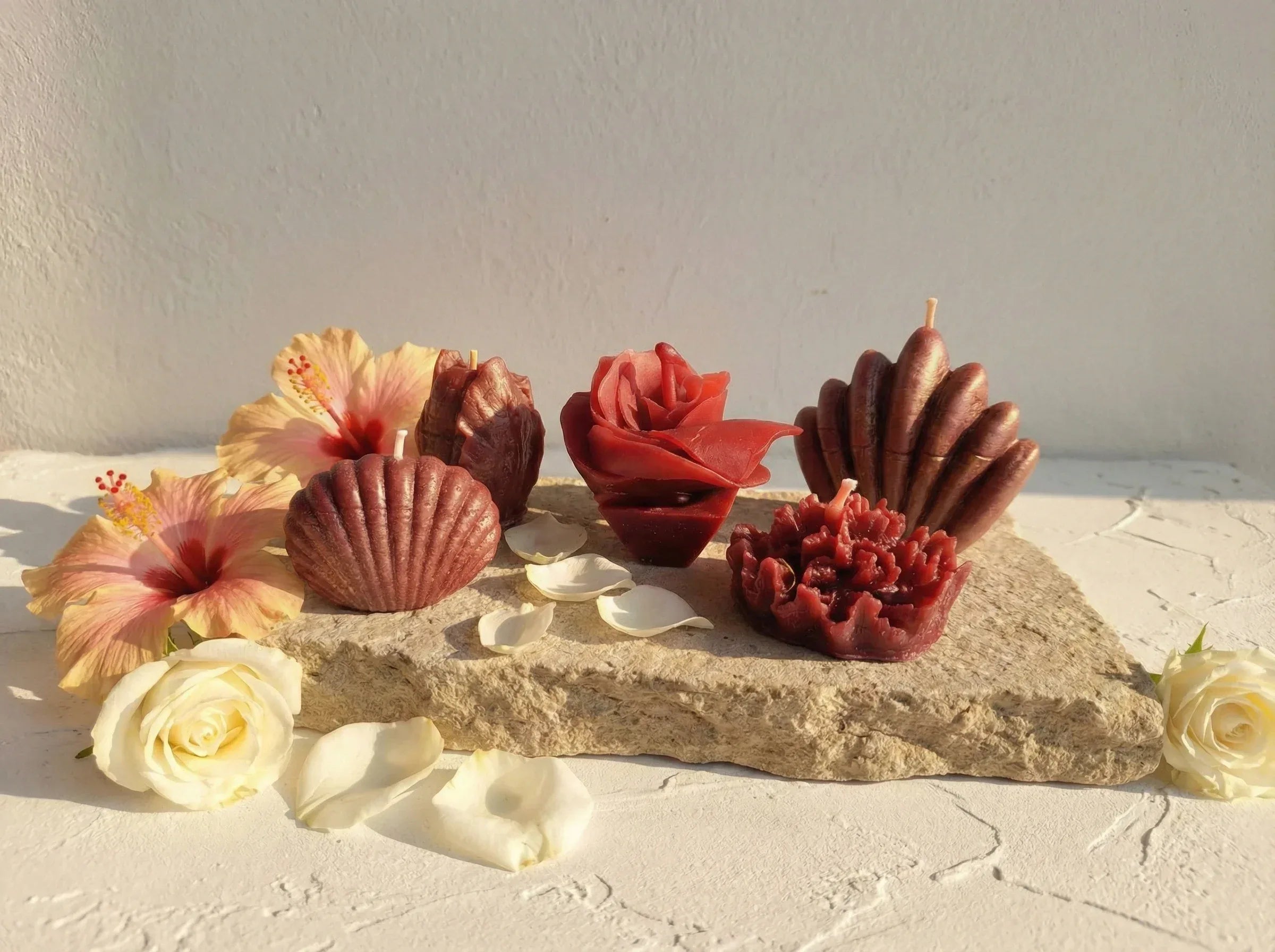 Bougie Artisanale Naturelle Hibiscus - Éclat & Énergie Spirituelle - Essences Agape 36639918