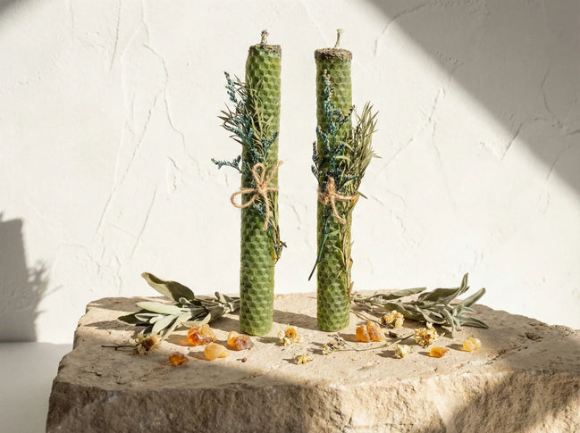 Bougie Artisanale Naturelle Lavande & Ambre - Sérénité & Paix - Essences Agape 19240819