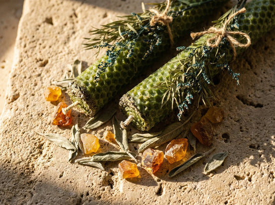 Bougie Artisanale Naturelle Lavande & Ambre - Sérénité & Paix - Essences Agape 48691482