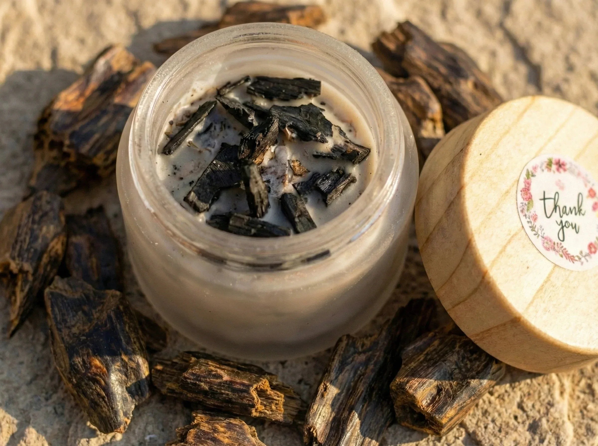 Bougie Artisanale Naturelle Oud & Musc - Énergie Spirituelle - Essences Agape 3574120