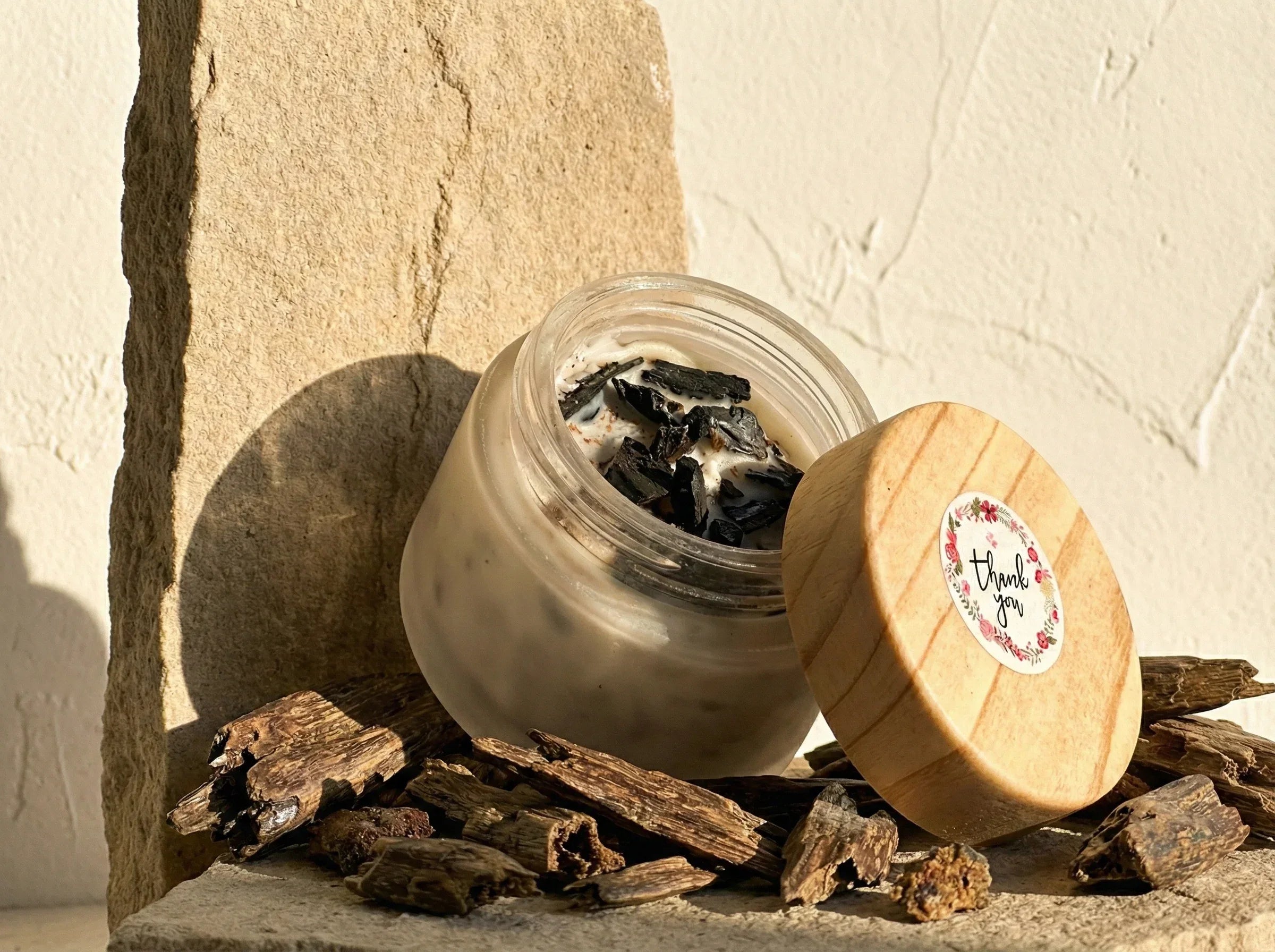 Bougie Artisanale Naturelle Oud & Musc - Énergie Spirituelle - Essences Agape 7795477