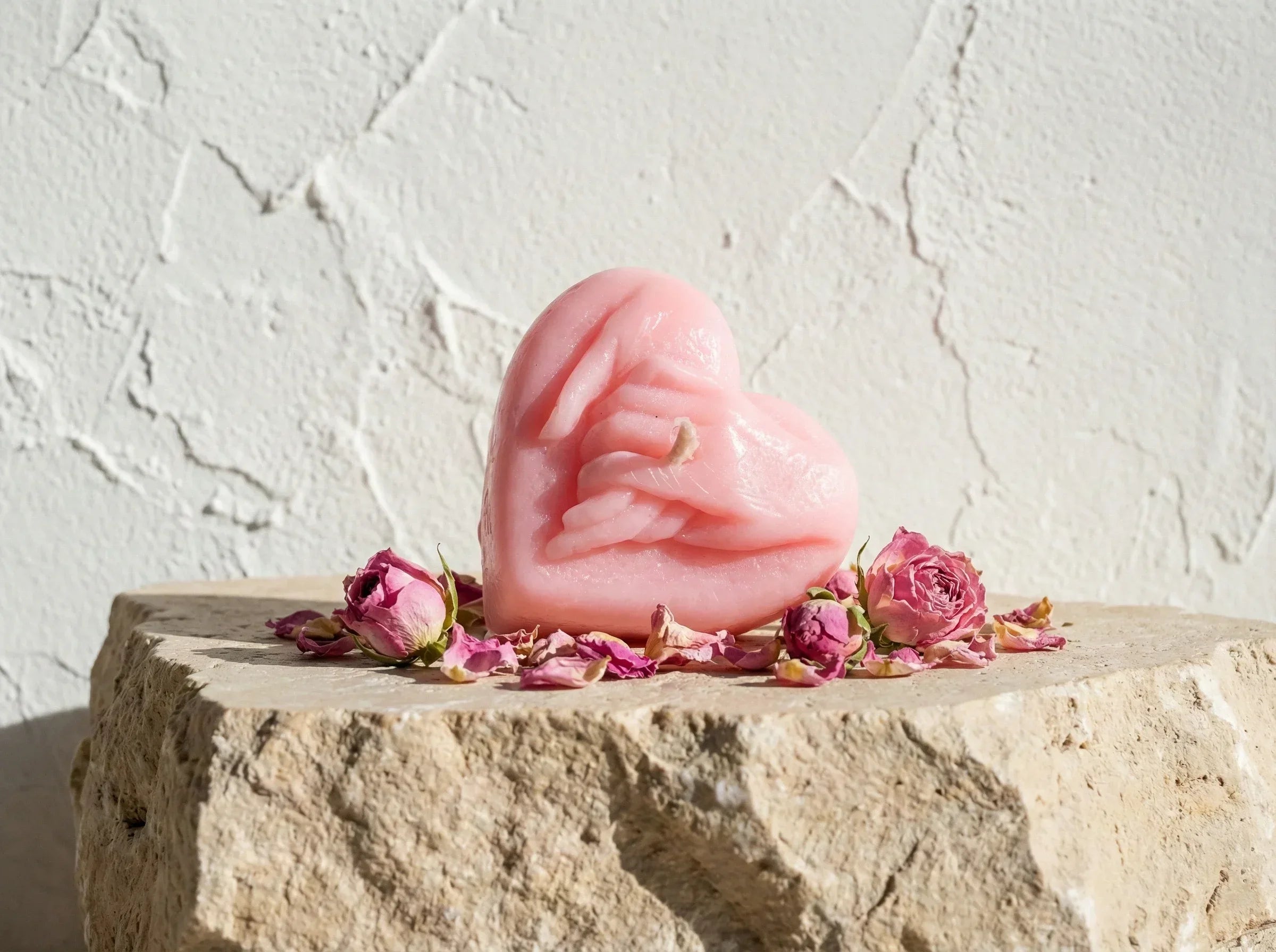 Bougie Artisanale Naturelle Rose - Amour & Harmonie Intérieure - Essences Agape 34350179