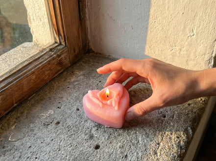 Bougie Artisanale Naturelle Rose - Amour & Harmonie Intérieure - Essences Agape 50840265