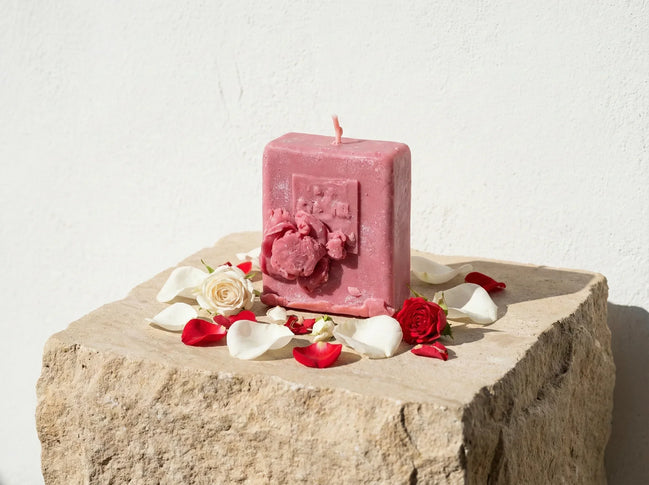 Bougie Artisanale Naturelle Rose - Bouquet Sacré - Essences Agape 78277779