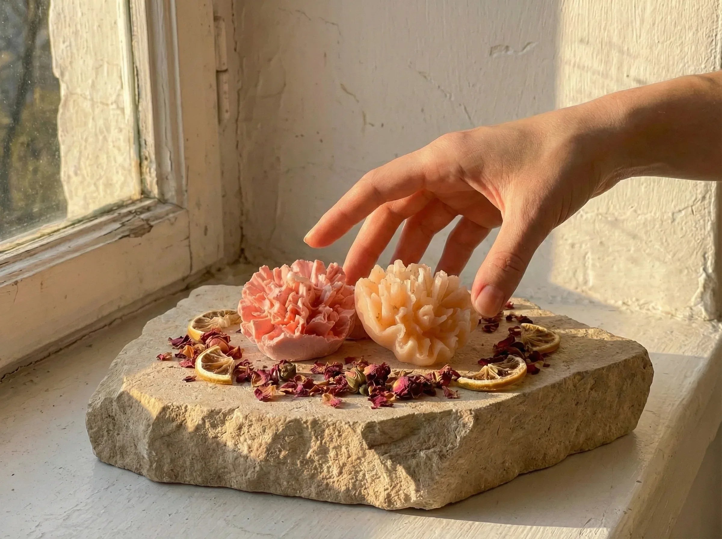 Bougie Artisanale Naturelle Rose & Citron - Clarté & Douceur - Essences Agape 92521452