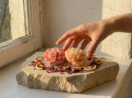 Bougie Artisanale Naturelle Rose & Citron - Clarté & Douceur - Essences Agape 92521452