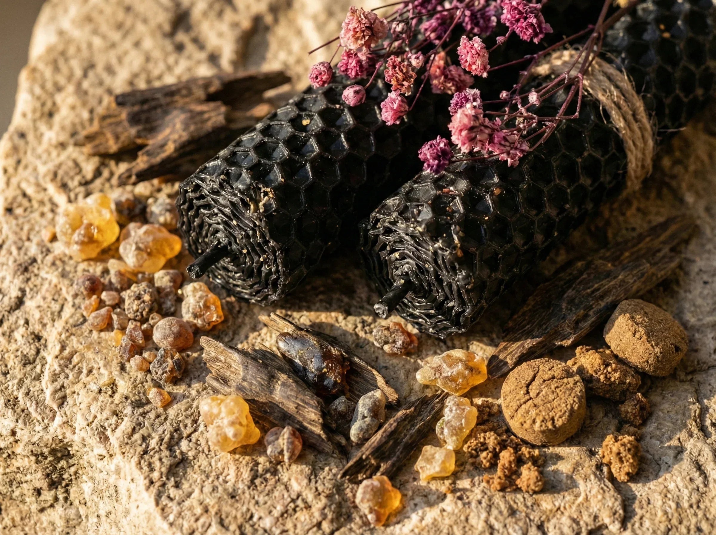 Bougie Artisanale Oud & Ambre - Protection & Ancrage - Essences Agape 32365929