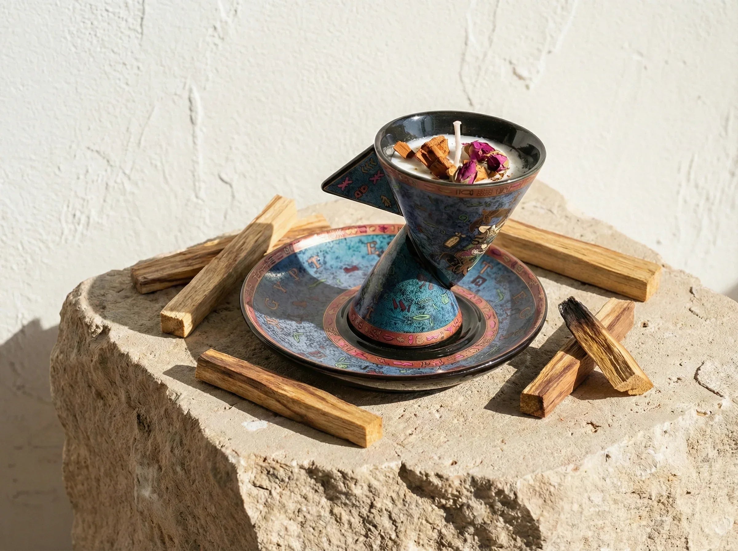 Bougie Artisanale Palo Santo - Purification & Ancrage - Essences Agape 77434936