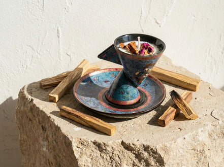 Bougie Artisanale Palo Santo - Purification & Ancrage - Essences Agape 77434936