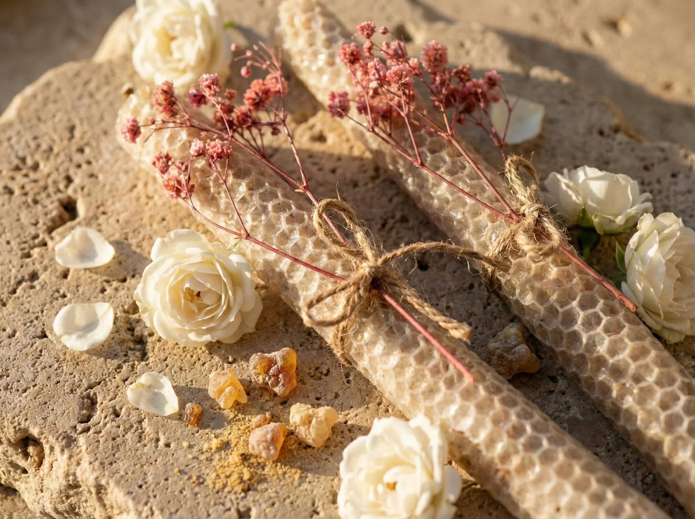 Bougie Artisanale Rose Blanche - Harmonie & Douceur - Essences Agape 9101780