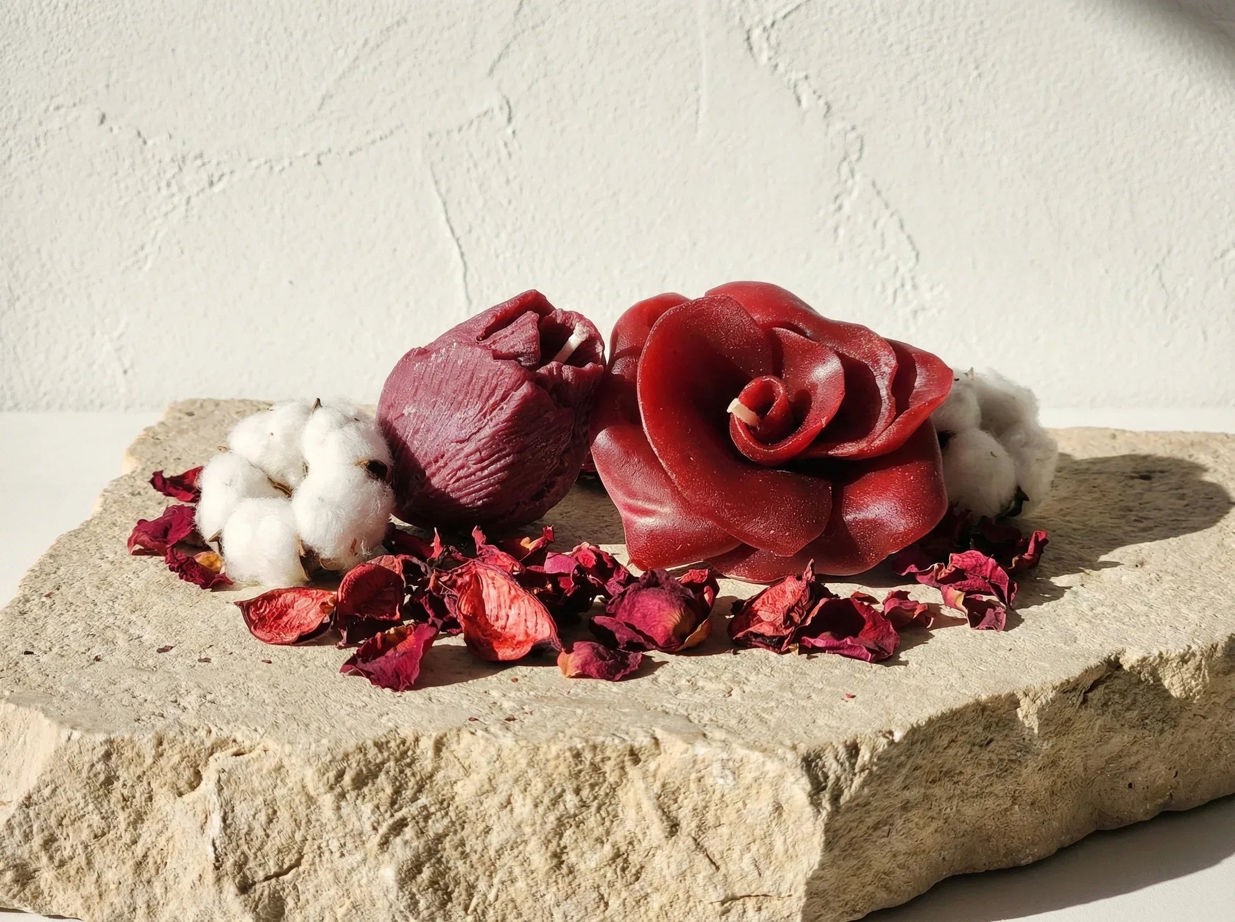 Bougie Artisanale Rose & Coton - Romantisme & Sérénité - Essences Agape 86043193