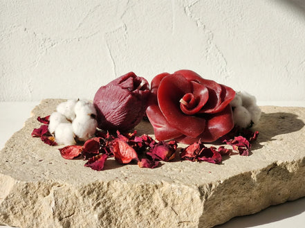 Bougie Artisanale Rose & Coton - Romantisme & Sérénité - Essences Agape 86043193