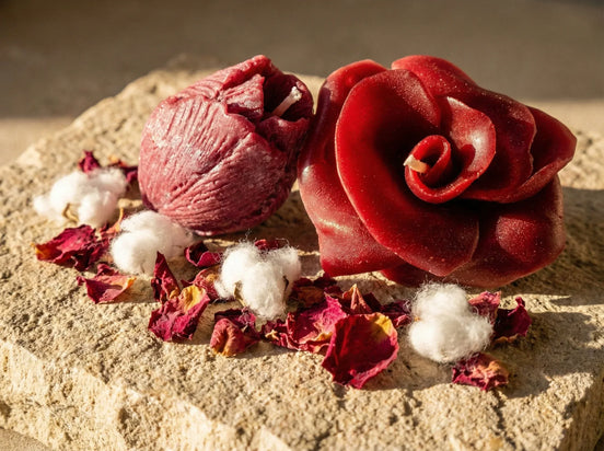 Bougie Artisanale Rose & Coton - Romantisme & Sérénité - Essences Agape 95926749