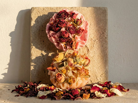 Bougie Artisanale Rose & Hibiscus - Amour & Tendresse - Essences Agape 68442150