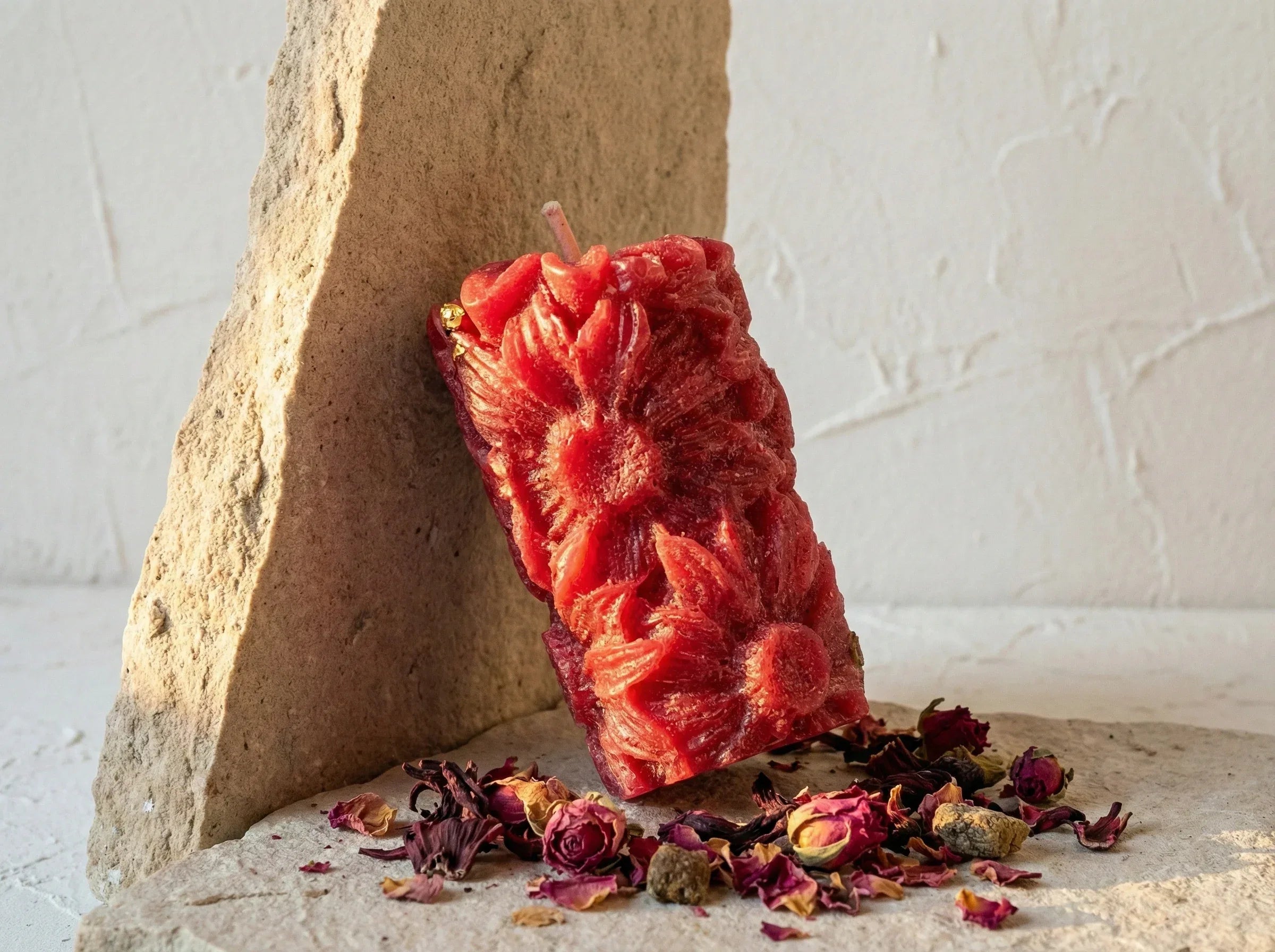 Bougie Artisanale Rose & Hibiscus - Rituel Spirituel Sacré - Essences Agape 25733206