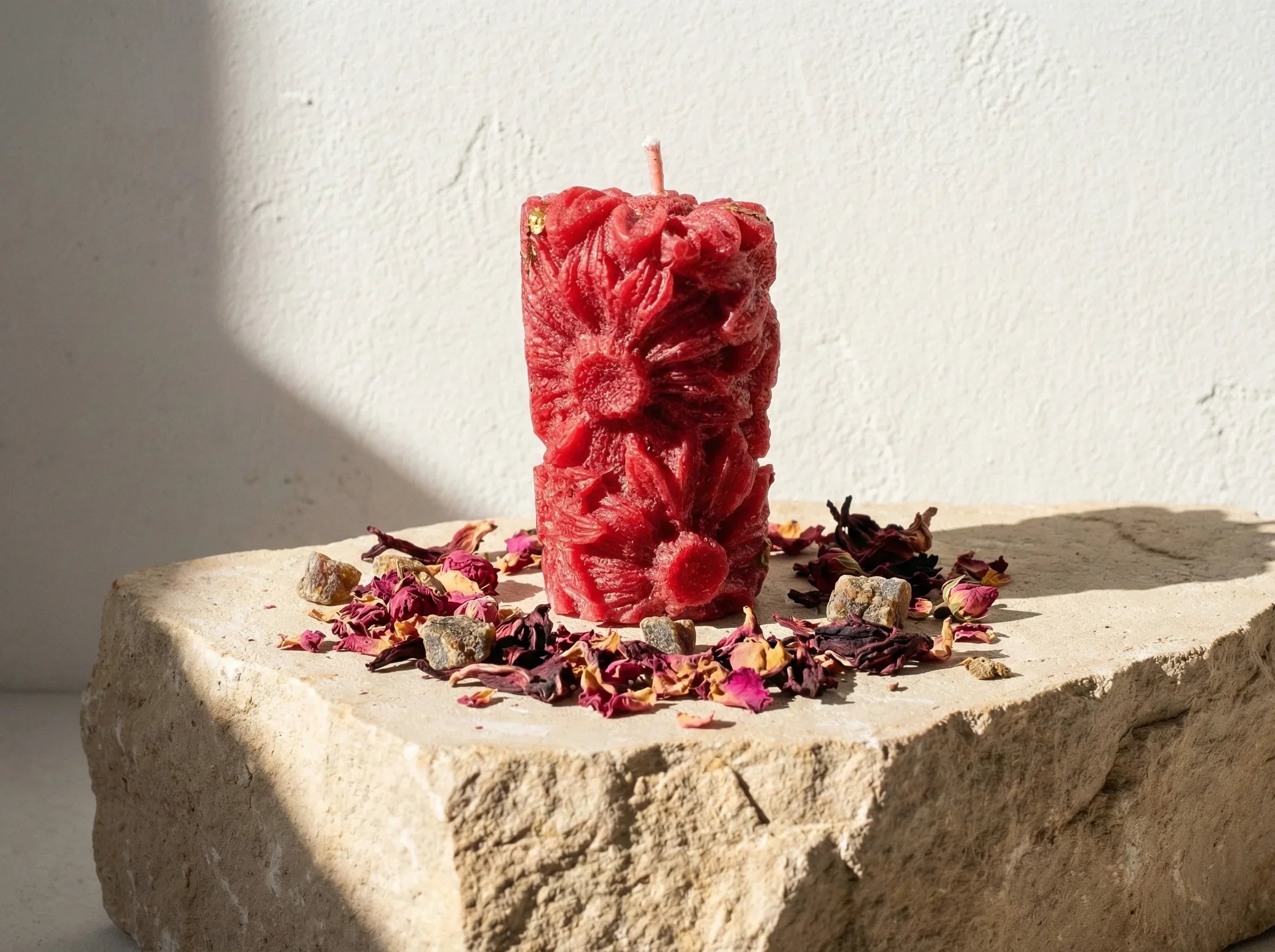 Bougie Artisanale Rose & Hibiscus - Rituel Spirituel Sacré - Essences Agape 86127023